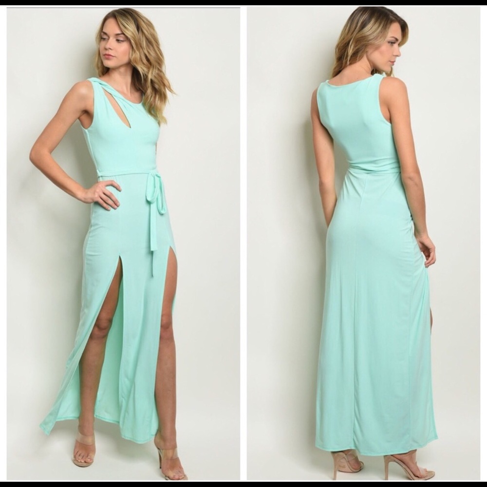 MUST GO! LAST ONE! Sz SMALL! Mint Double Slit Maxidress
